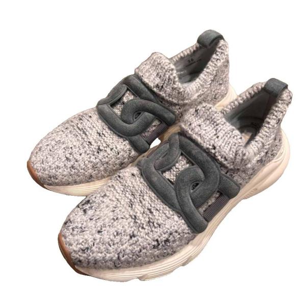 トッズ TOD'S Kate スニーカー ニット ロゴパッチ 36 ライトグレー ■BM レディース
