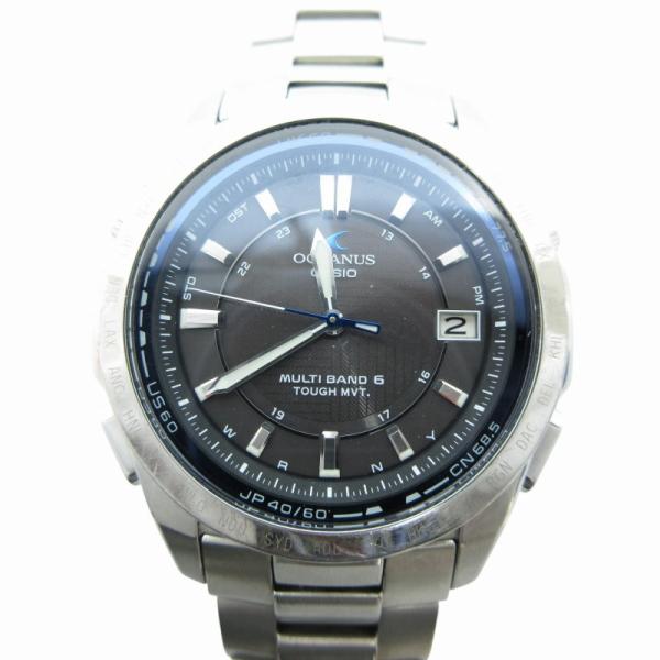 カシオ CASIO オシアナス OCEANUS 腕時計 ウォッチ 電波ソーラー シルバーカラー 黒 ...