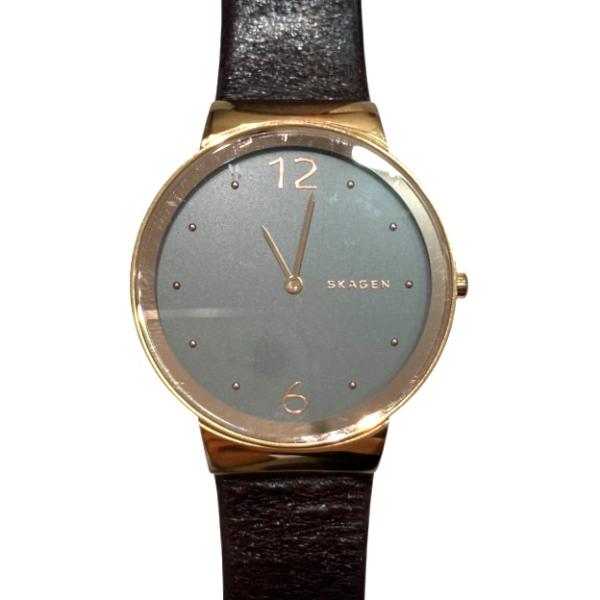 スカーゲン SKAGEN 腕時計 ウォッチ クオーツ レザー SKW2368 ゴールドカラー 茶 ブ...