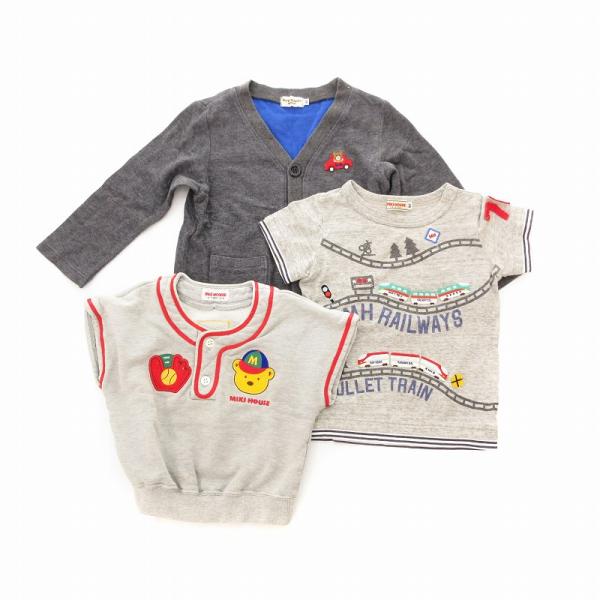 ミキハウス mikihouse 子ども服3点セット 男の子用 Tシャツ カーディガン スウェット 8...