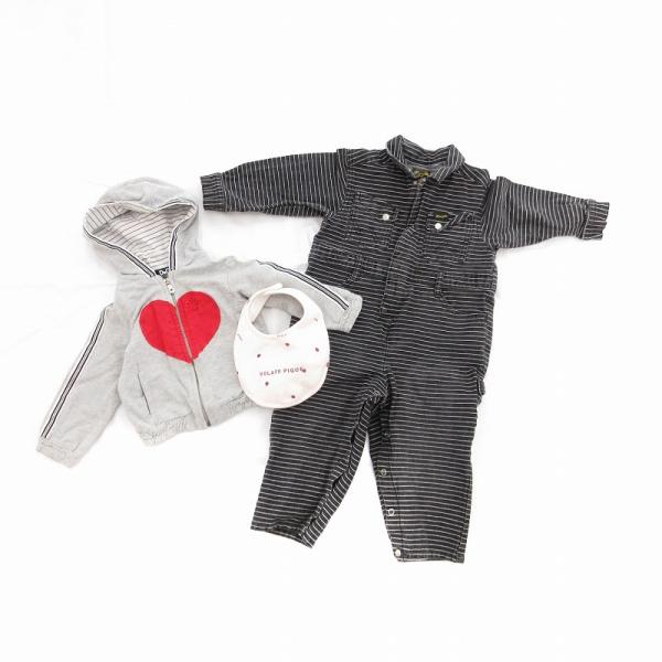 ディー&amp;ジー ジュニア D&amp;G JUNIOR 含む ベビー服 3点セット カバーオール パーカー よ...