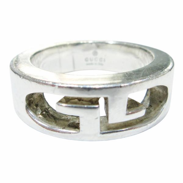 グッチ GUCCI リング 指輪 カットアウト GGロゴ デザイン シルバー925 総重量約6.5g...