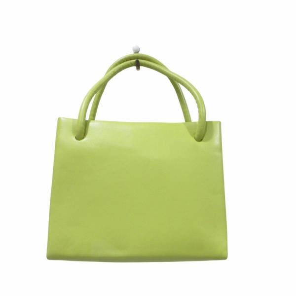 ザラ ZARA 美品 2WAY ショルダーバッグ ハンドバッグ フェイクレザー スクエア 緑 グリー...