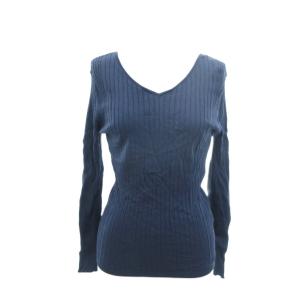 ノーリーズ Nolley's カットソー 長袖 Vネック 38 ブルー ■YHS14 レディース
