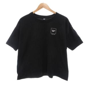 リーボック Reebok Tシャツ 半袖 M 黒 ブラック ロゴプリント /NL ■YHS14 メンズ