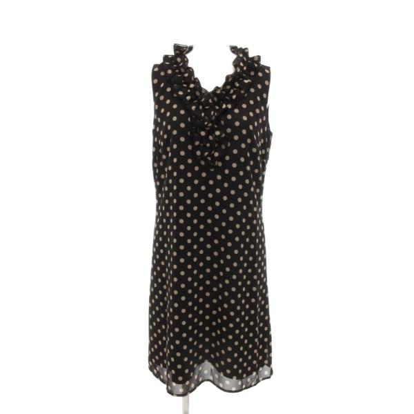 エムプルミエ M-Premier ワンピース 水玉 フリル ノースリーブ 36 S ブラック ■YH...