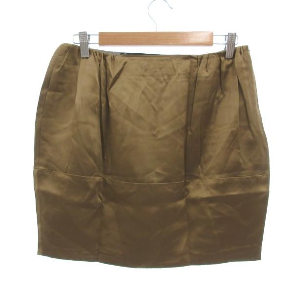 ドゥロワー Drawer ミニスカート サテン 絹 シルク 38 ベージュ /JS ■YHS16 レ...