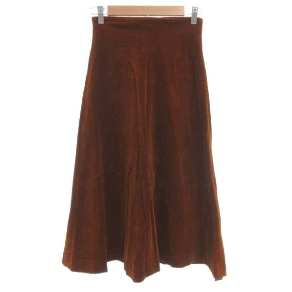 ミュラー MULLER フレアスカート ミモレ ロング コーデュロイ 38 茶 ブラウン /JS ■...