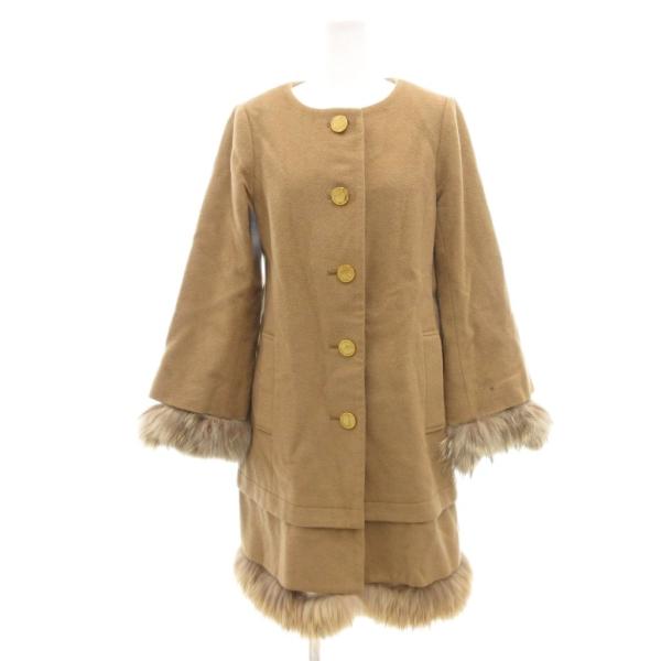 グレースクラス GRACE Class コート ノーカラー 36 毛皮 チャイニーズラクーンファー ...