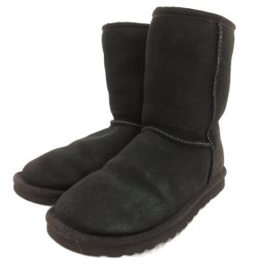 アグ オーストラリア UGG australia ショートブーツ ムートン スエード ボア 23cm 黒 ブラック /JS ■YHS13 レディース