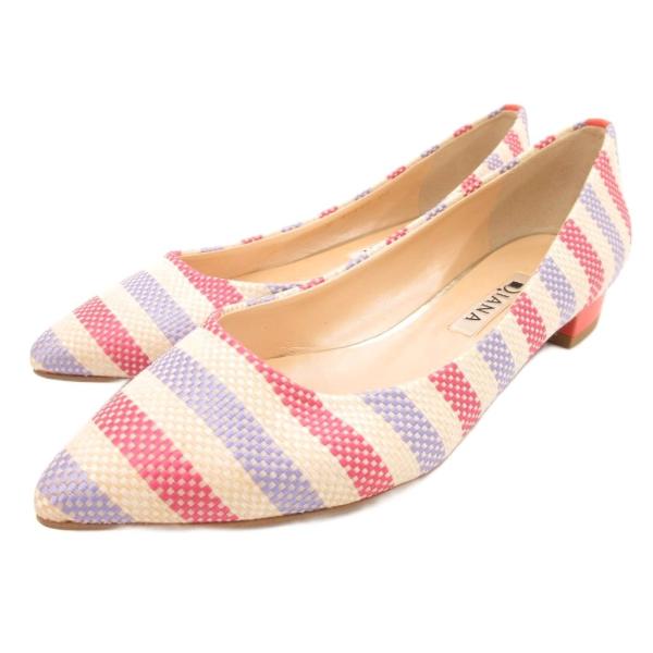 ダイアナ DIANA パンプス ストライプ マルチボーダー 22cm ベージュ /JS ■YHS13...