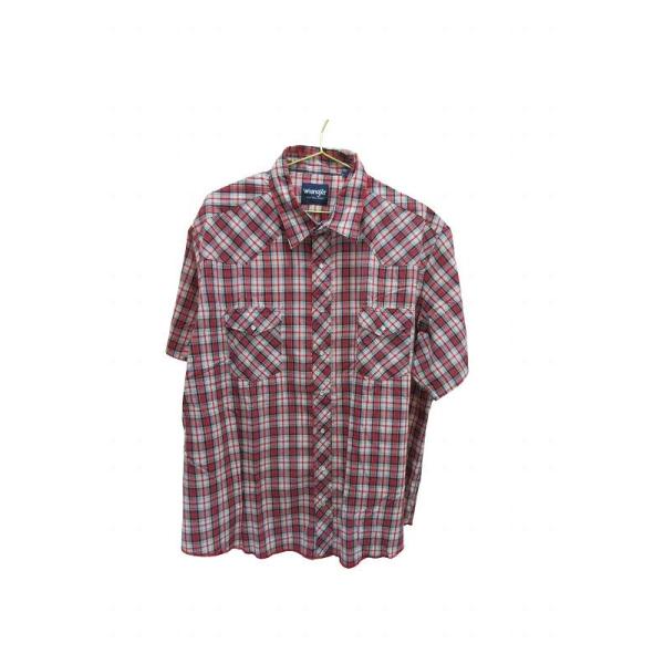 未使用品 ラングラー WRANGLER シャツ 半袖 チェック レッド 2XL メンズ