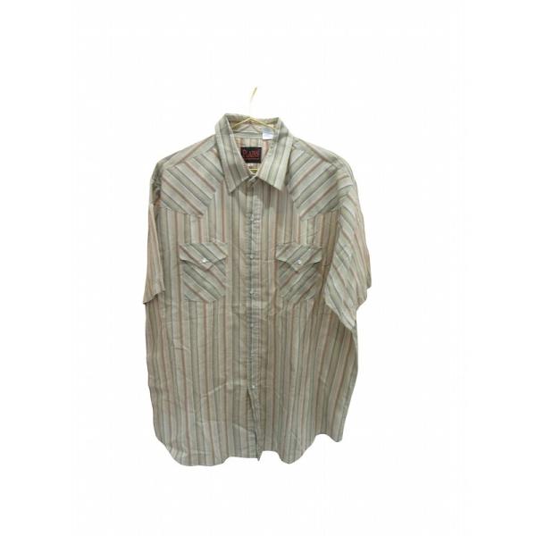 未使用品 PLAINS シャツ 半袖 ストライプ XL メンズ