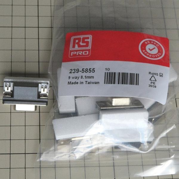 D-SUB メス 9ピン PWB 基板挿入タイプ RSコンポーネンツ 239-5855