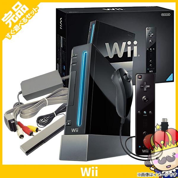 【ポイント5倍】Wii ニンテンドーWii 本体 クロ 黒 Wiiリモコン 同梱 完品 外箱付 任天...