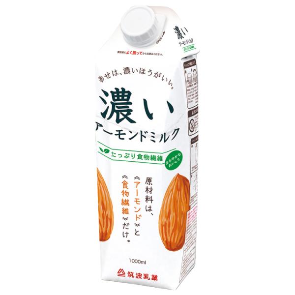 筑波乳業 濃いアーモンドミルク(たっぷり食物繊維) 1000ml 6本 送料込