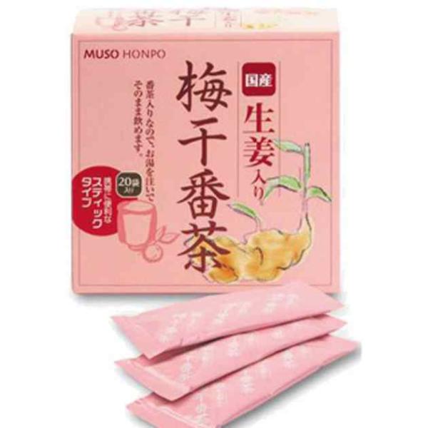 梅干し番茶 生姜・番茶入り梅醤　（スティック）　8g×20入　6箱 送料込