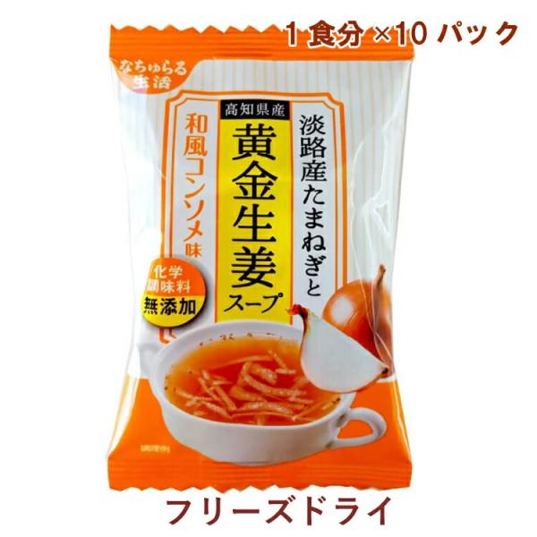 なちゅらる生活 淡路産たまねぎと高知県産黄金生姜スープ 和風コンソメ味 10食 送料込
