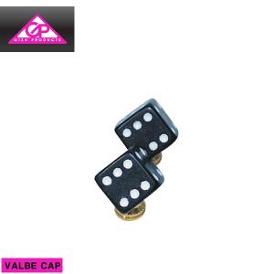 (メール便対応商品)GIZA ギザ VALVE CAP バルブキャップ サイコロ ブラック(VLC03300)(4935012304098)｜vehicle