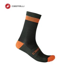 (即納あり)(メール便対応商品)CASTELLI カステリ ALPHA 18 SOCK アルファ 18 ソックス MILITARY GREEN/FIERY RED ミリタリーグリーン/フィアリーレッド アパレル｜vehicle