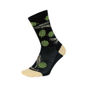 (メール便対応商品)DEFEET デフィート AI 6"  Aireator 6インチ ソックス Hops and Barley Black/Gold ホップアンドバーリー ブラック/ゴールド｜vehicle