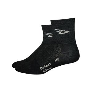 (メール便対応商品)DEFEET デフィート WI 3"  3インチ ソックス  D-Logo Charcoal D-ロゴ チャコール｜vehicle