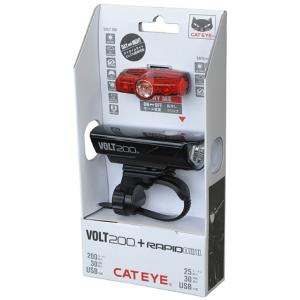 (即納)CATEYE キャットアイ VOLT200(HL-EL151RC) + RAPID mini(TL-LD635R) バッテリーライトセット LIGHT ライト (4990173031207)｜vehicle