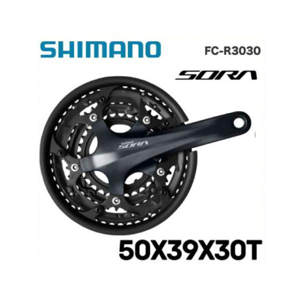 SHIMANO SORA R3000 クランク FC-R3030 50X39X30T 9S チェーン...