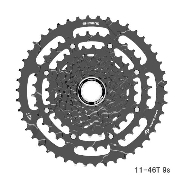 SHIMANO シマノ CS-LG400-9 11-46T 9s LINKGLIDE カセットスプロ...