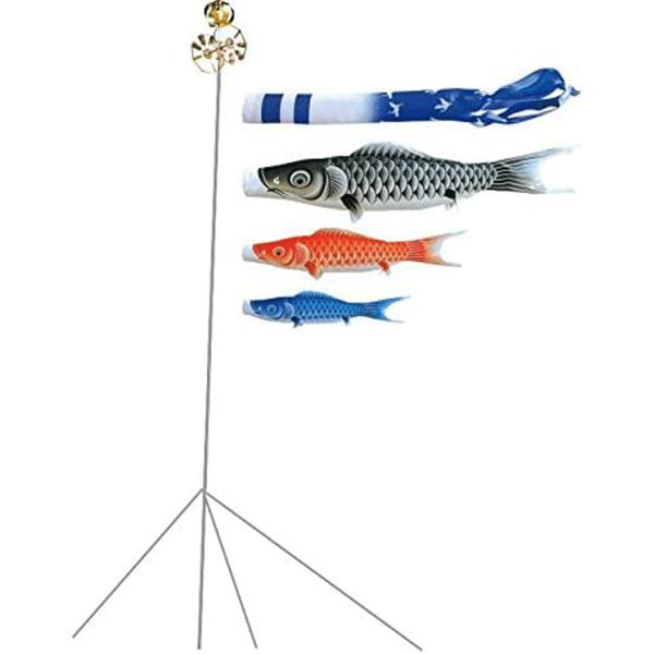 鯉のぼり（こいのぼり） 庭用 瑞宝（鶴吹流し） 庭園セット　3m 【キング印】