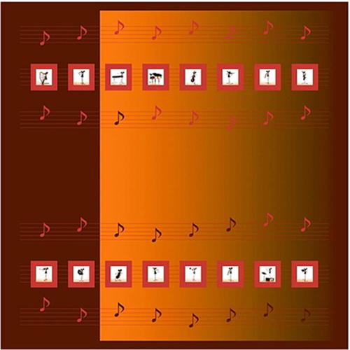 （ネコポス→送料無料） 超撥水風呂敷ながれ 小さなオーケストラ【朝倉染布 風呂敷 約96×96cm】