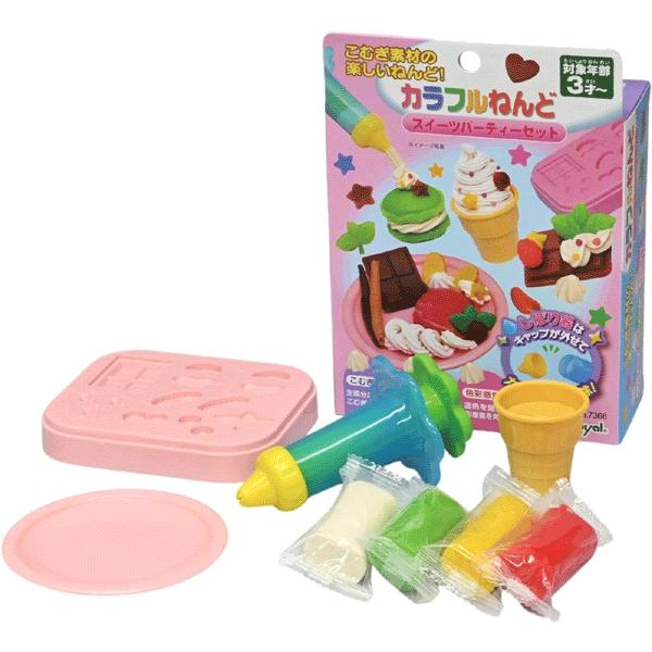 7366 カラフルねんど スイーツパーティーセット【ローヤル】ねんど遊び こむぎ素材のねんど