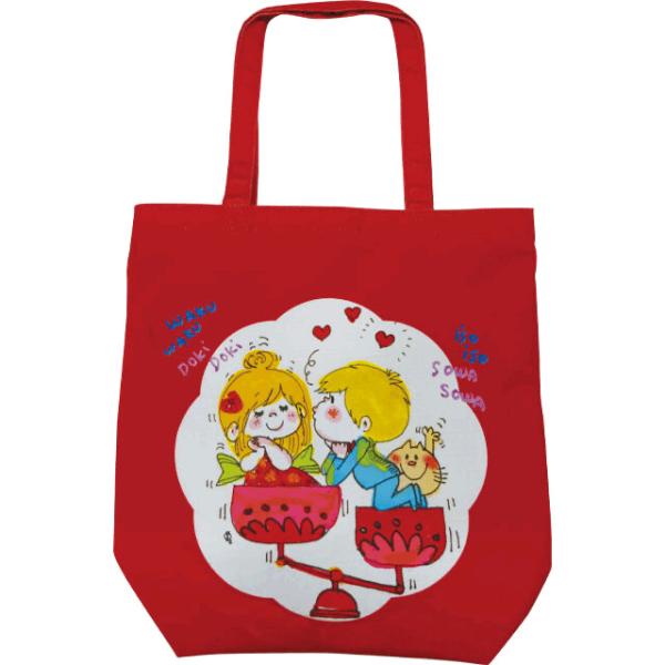 水森亜土 レトロ トート バッグ AdoMizumori グッズ 雑貨 アパレル キャラクター レッ...