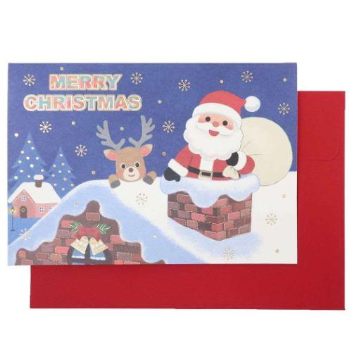グリーティングカード クリスマスカード 立体 ポップアップカード CHRISTMAS サンタクロース...