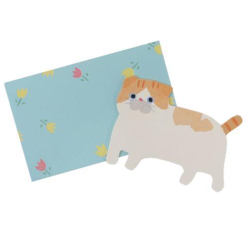 グリーティングカード ミニメッセージカード ブルー フラッフムームー アクティブコーポレーション 封...