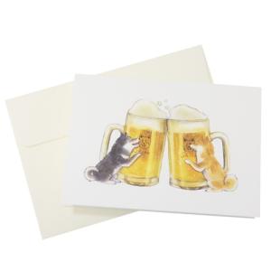 村田なつか しばいぬとおいしい 夏カード グリーティングカード ビール アクティブコーポレーション メッセージカード｜velkommen