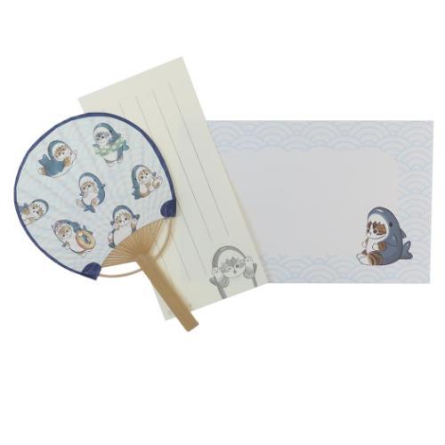 グリーティングカード 竹うちわ モフサンド mofusand サメにゃん アクティブコーポレーション...