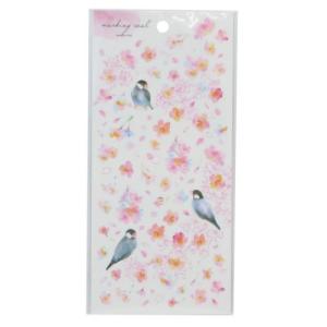 マスキングシール シールシート 春柄 桜と文鳥 アクティブコーポレーション デコシール デコレーション｜雑貨&アートの通販店 ベルコモン