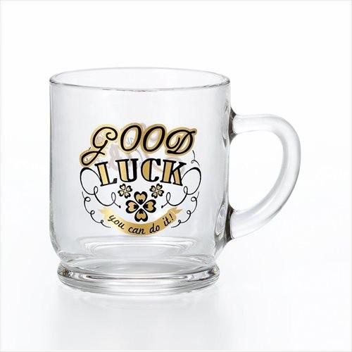 マグカップ ガラスマグ メッセージグラス Good luck アデリア 300ml ギフト プレゼン...