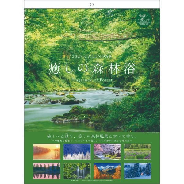 2027Calendar 壁掛けカレンダー2027年 癒しの森林浴(森の香り付) 写真 風景 インテ...