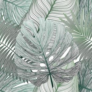 Art Panel モダン アート アートパネル Seamless pattern tropical leaf paim 美工社 80×80×4cm｜velkommen