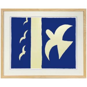 Georges Braque アートポスター ジョルジュ・ブラック Oiseaux1955 美工社 額付き ギフト｜velkommen