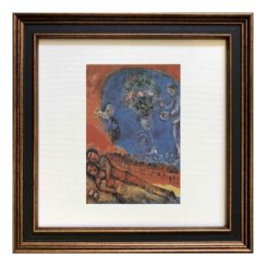名画 Chagall マルク・シャガール 赤い鳥 24×24×2cm 額装品 爆買