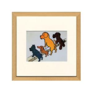 レイモン サヴィニャック 「 4匹の犬 」 シルクスクリーン 額装 縦