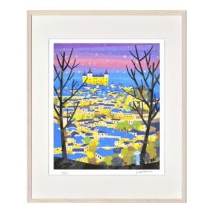 はり たつお インテリア 風景画 春のレーベンブルク城とりんごの木（L