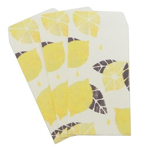ポチ袋（小）3枚セット Tomoko Hayashi ぽち袋 レモン クローズピン 金封 ミニ封筒
