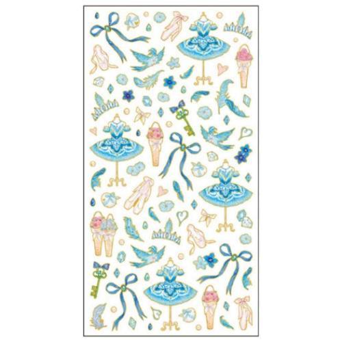 ふち箔クリアシール シールシート アニマル たけいみき フロリナ王女と青い鳥 クローズピン 手帳デコ...