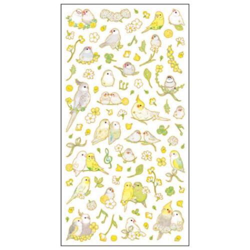 シールシート ふち箔クリアシール たけいみき ナチュラルバード アニマル クローズピン 手帳デコ D...