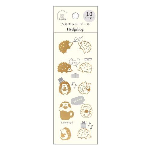 シルエットシール シールシート みんなの文具 はりねずみ クローズピン 手帳デコ DECOシール