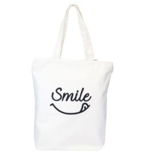 ファスナー付きキャンバストート トートバッグ SMILE ミントイン A4サイズ対応 手提げかばん